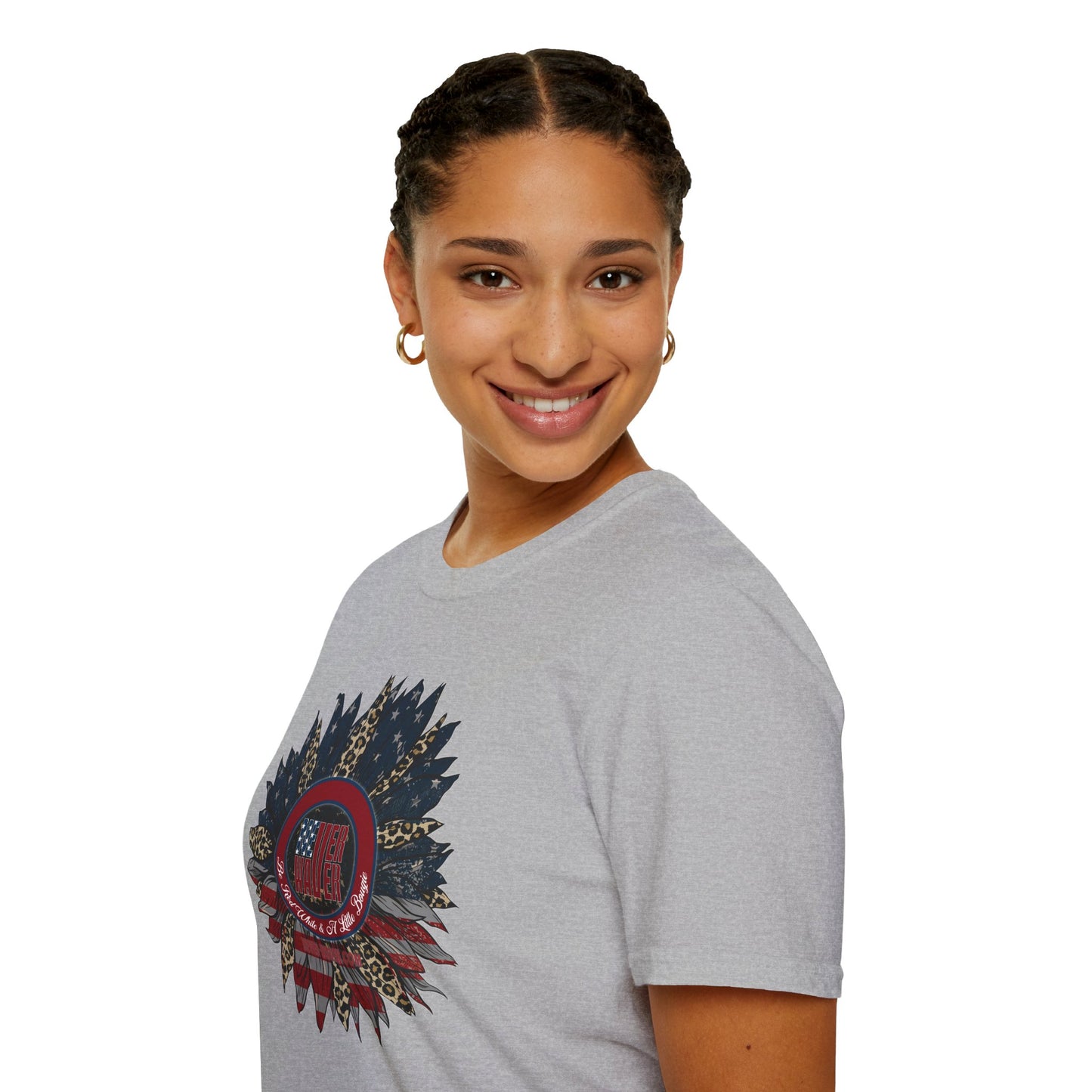 Never Waver Be Red White & a Little Bougie Unisex Softstyle T-Shirt