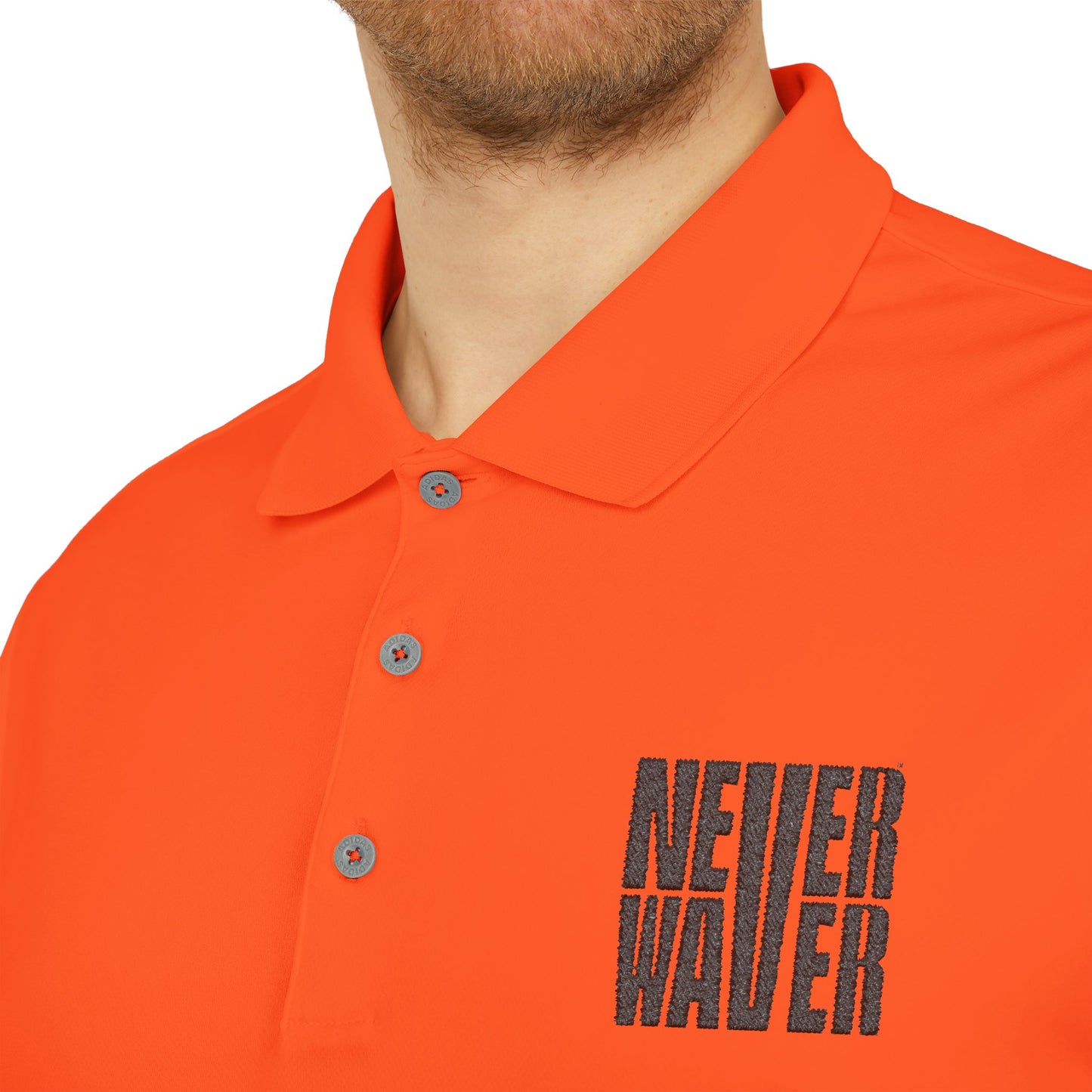 Never Waver Embroidered adidas Unisex Performance Polo