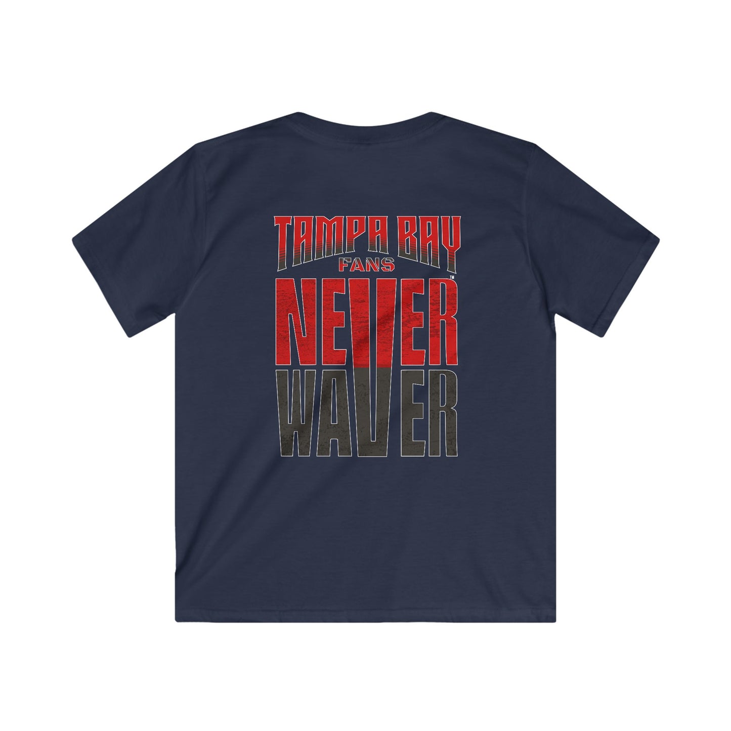 Tampa Bay Fans Never Waver Kids Softstyle Tee