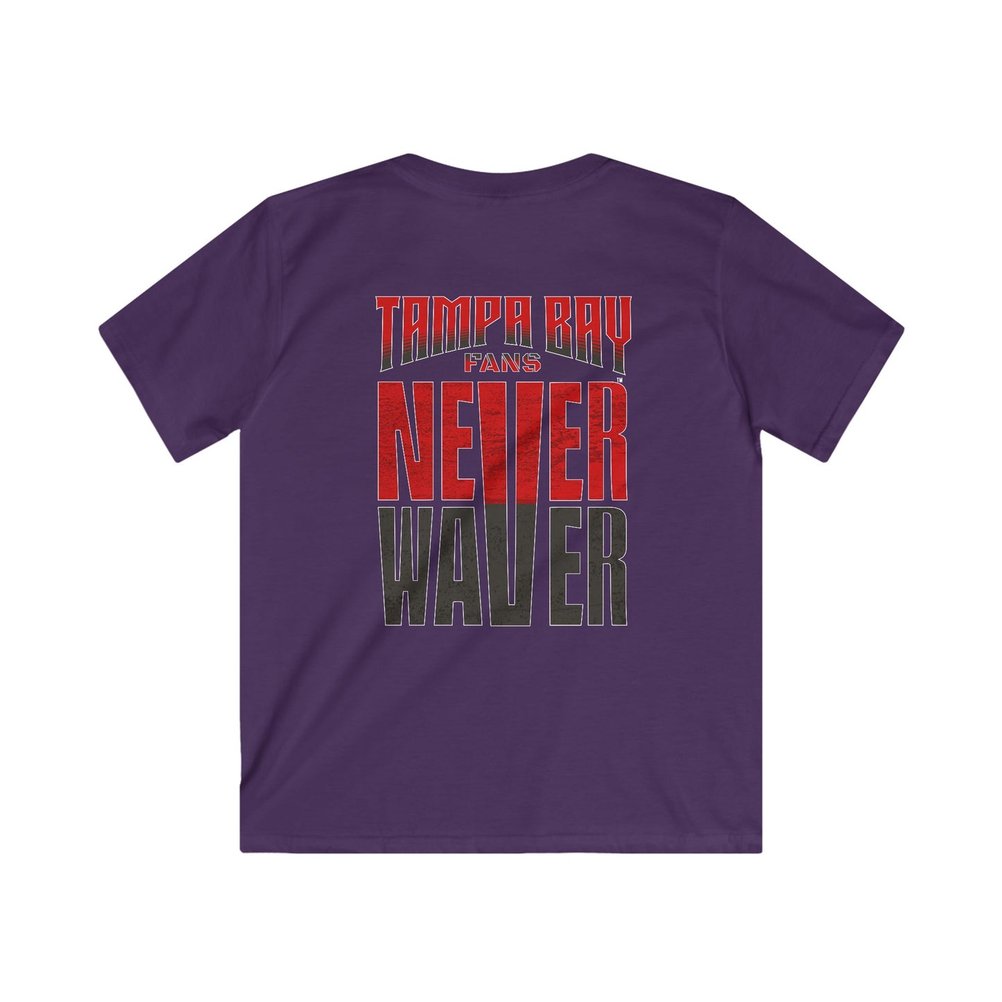 Tampa Bay Fans Never Waver Kids Softstyle Tee