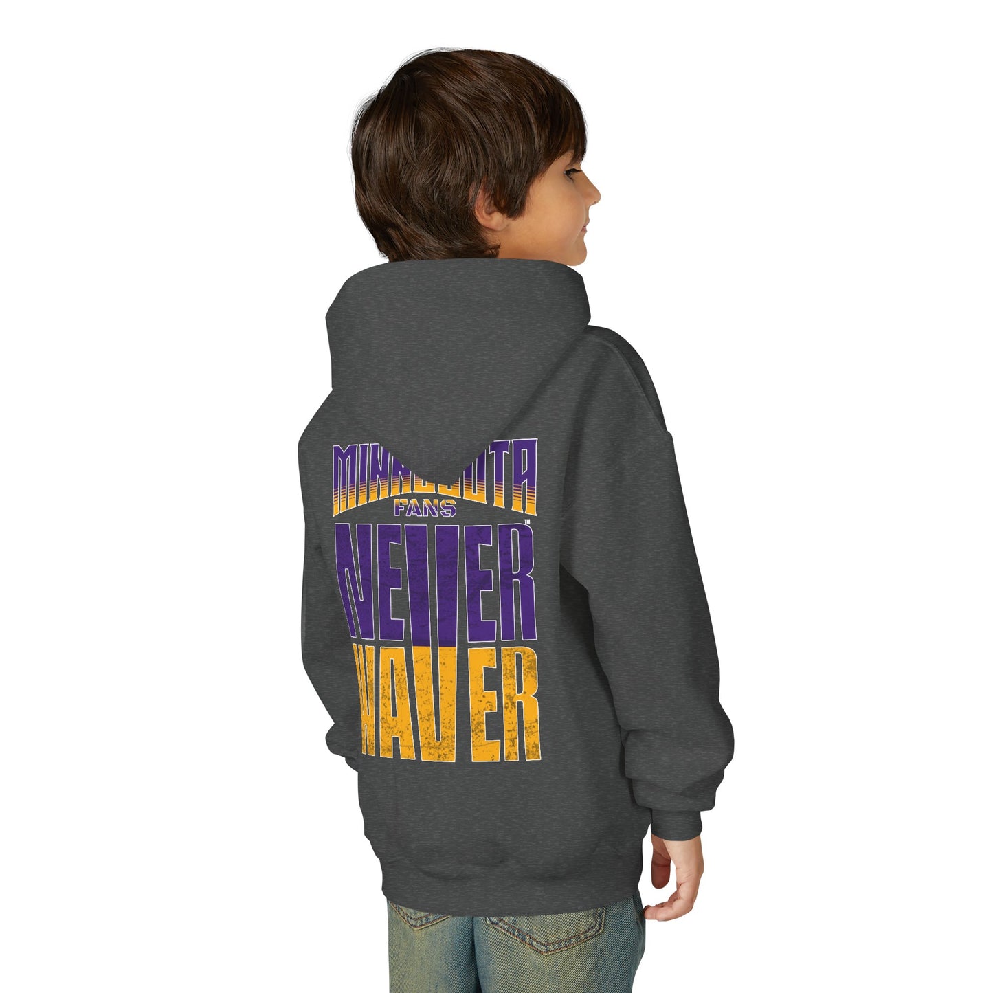 Minnesota Fans Never Waver Youth Heavy Blend Hoodie Sweatshirt