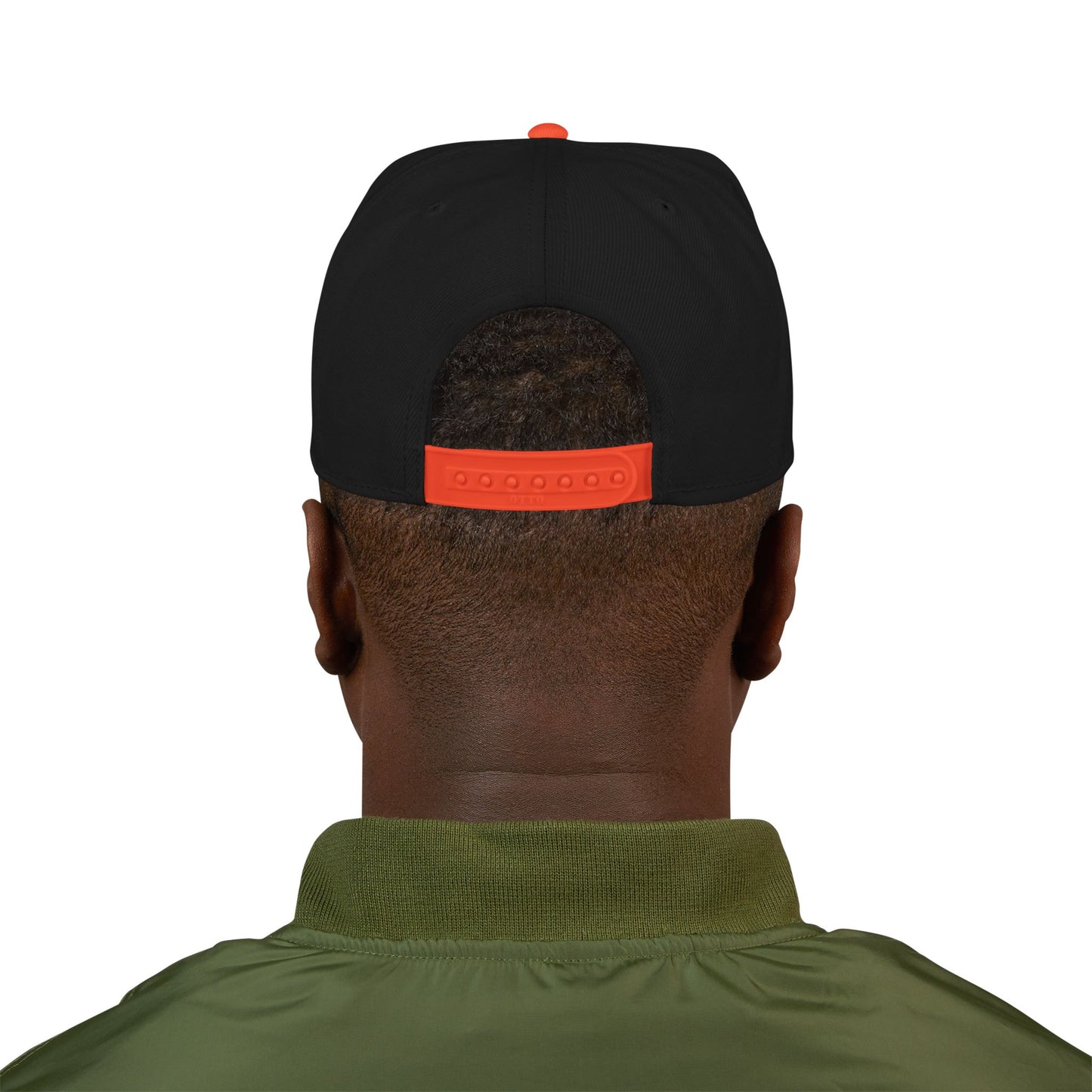 Never Waver Embroidered Square Script Snapback Hat — Bold Monochrome Streetwear