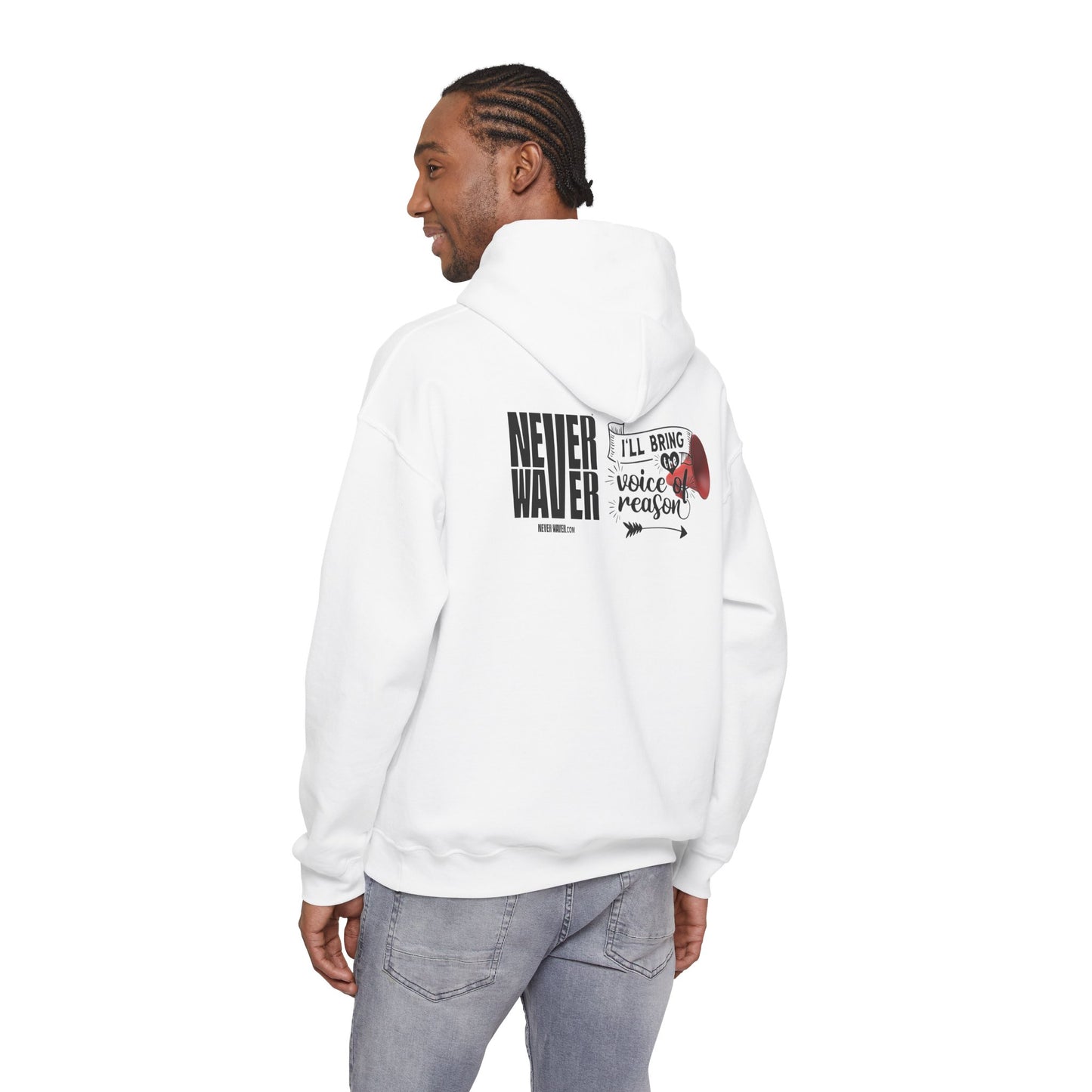 Unisex Heavy Blend™ Hooded Sweatshirt - "Never Waver I'll Bring The  Voice of Reason" Inspirational Hoodie