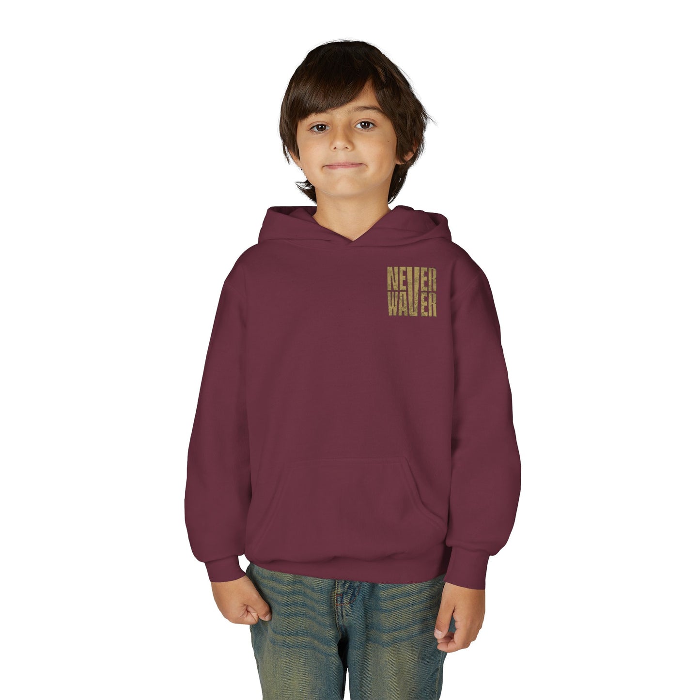 New Orleans Fans Never Waver Youth Heavy Blend Hooded Sweatshirt