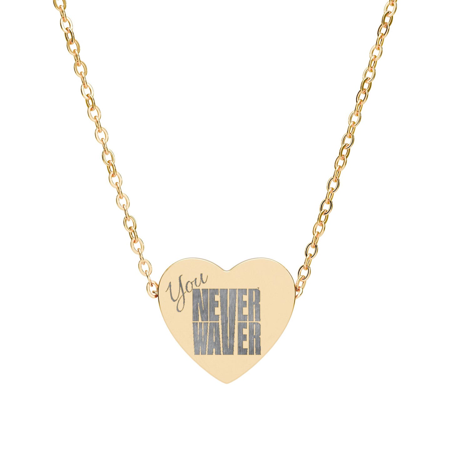 Engraved Heart Necklace You Never Waver