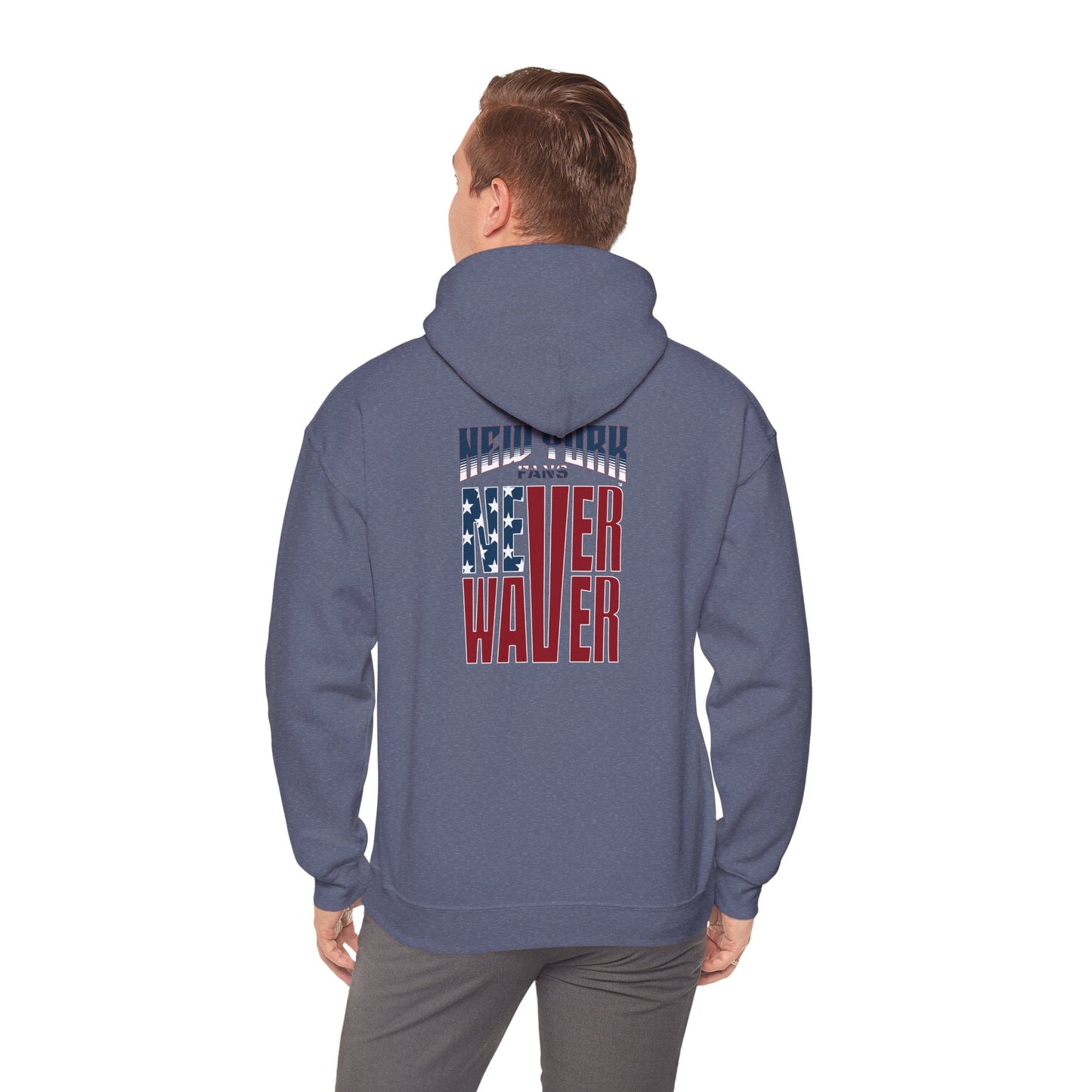 'New York Fans Never Waver' American Flag Design Unisex Heavy Blend™ Hoodie