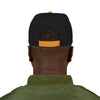 Never Waver Embroidered Square Script Snapback Hat — Bold Monochrome Streetwear