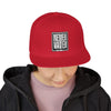 Never Waver Embroidered Square Script Snapback Hat — Bold Monochrome Streetwear