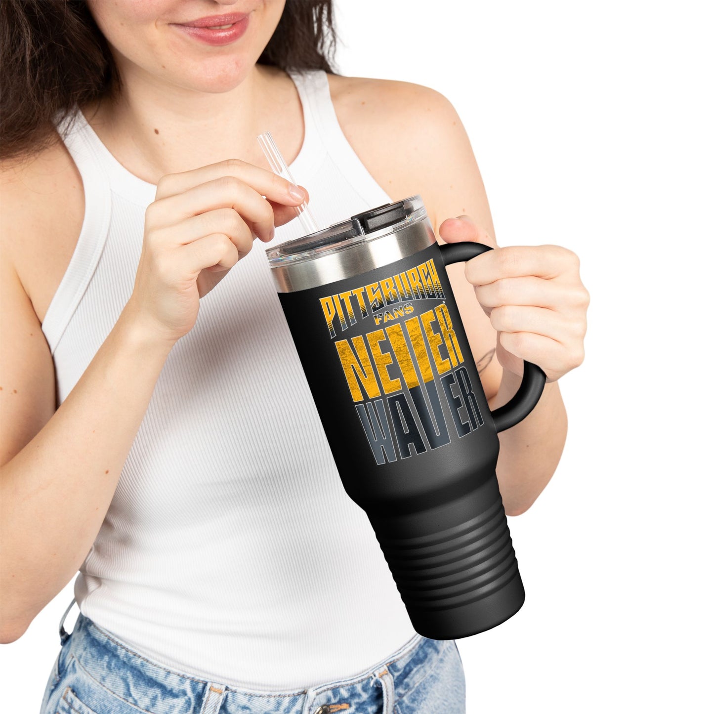 Pittsburgh Fans Never Waver Insulated Travel Mug, 40oz