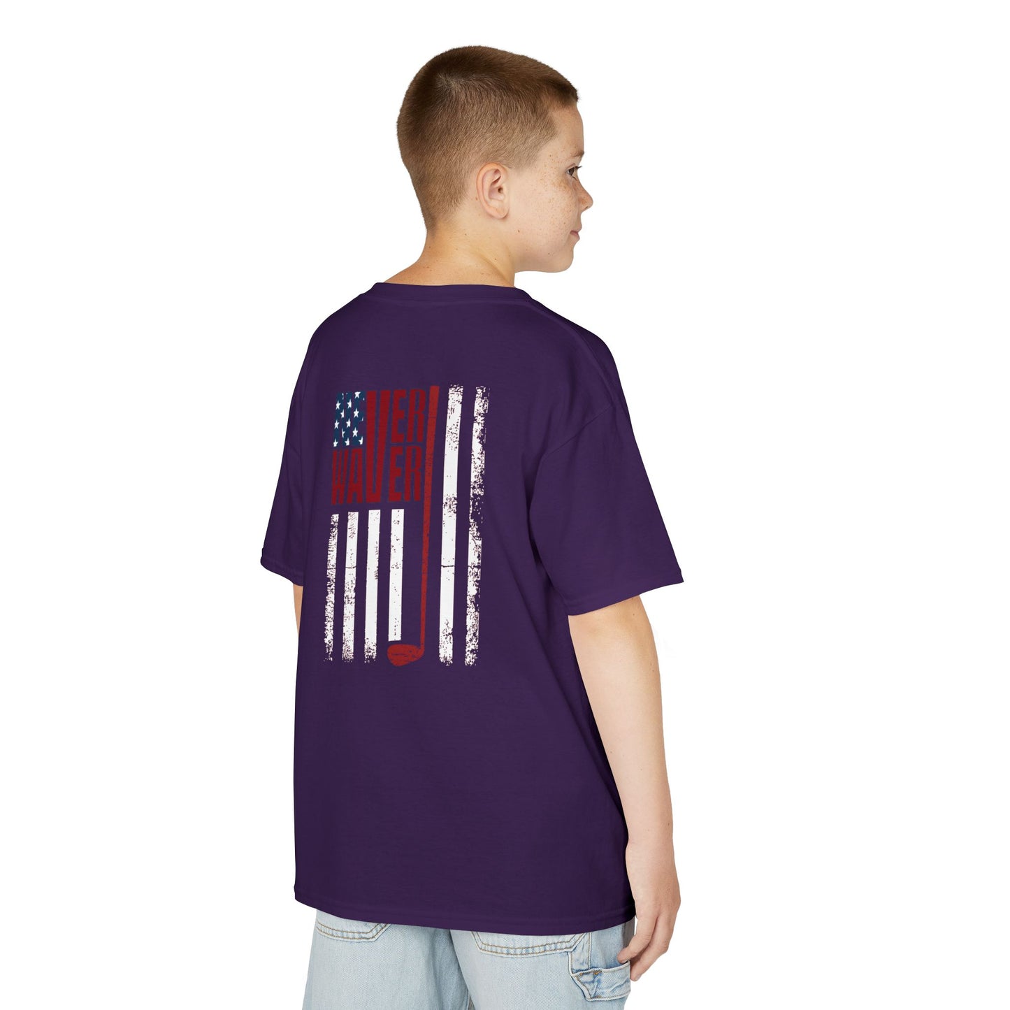 Never Waver American Flag with Golf Club Kids Golf Tee