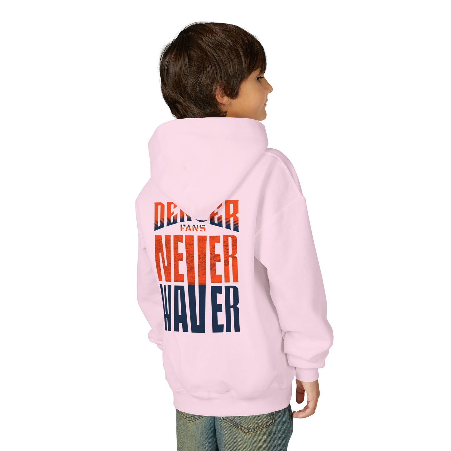 Denver Fans Never Waver Youth Heavy Blend Hoodie Sweatshirt