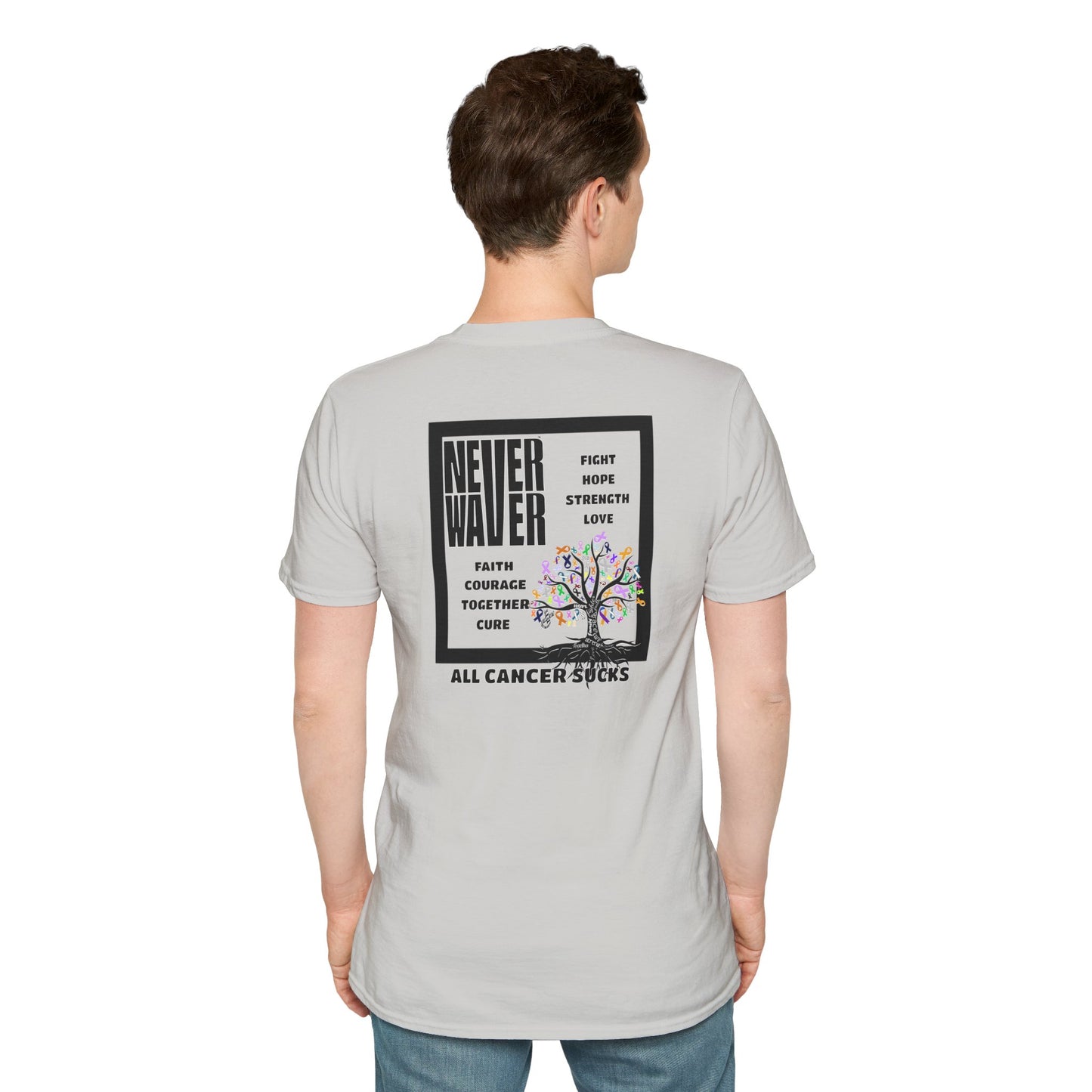Cancer Awareness Tree Unisex T-Shirt Never Waver Tree of Cancer Ribbons ALL CANCERS SUCK!