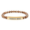 You Never Waver  Bracelet Engraved Natural Stone Beaded Bracelet