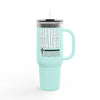 "Never Waver” Jesus Insulated Travel Mug -a bold, eye-catching design that reflects a steadfast faith and confidence in Christ. " - 40oz Sporty Drinkware