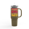 Kansas Fans Never Waver W-Leopard Football Insulated Travel Mug, 40oz
