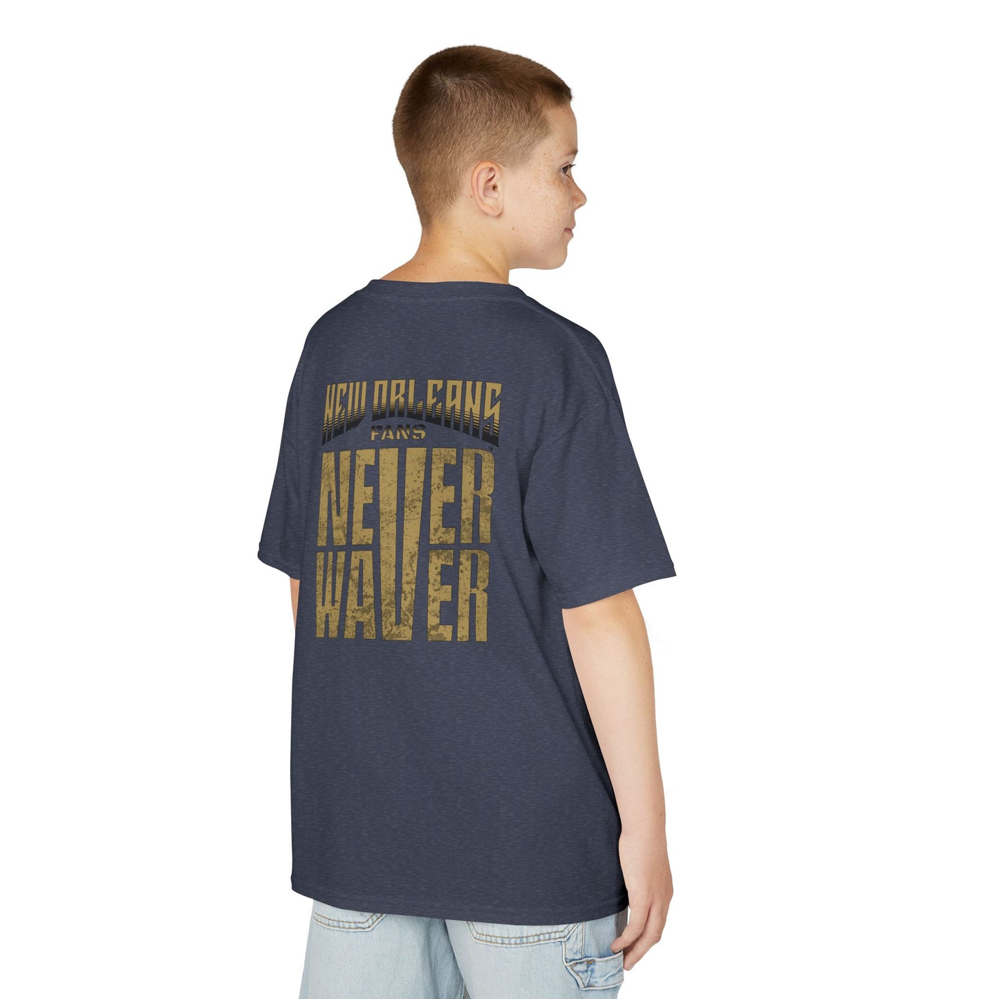 New Orleans Fans Never Waver Kids Heavy Cotton™ Tee