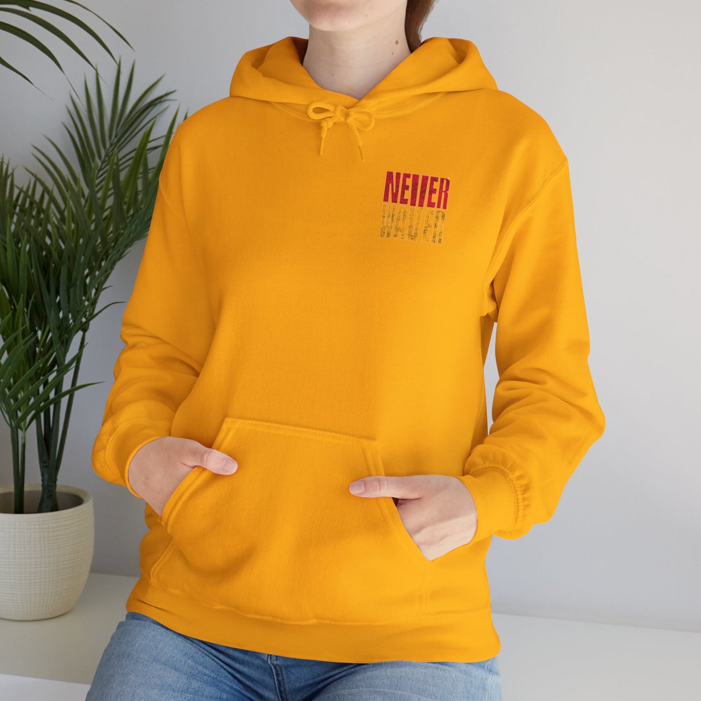 Kansas Fans Never Waver Unisex Heavy Blend™ Hooded Sweatshirt