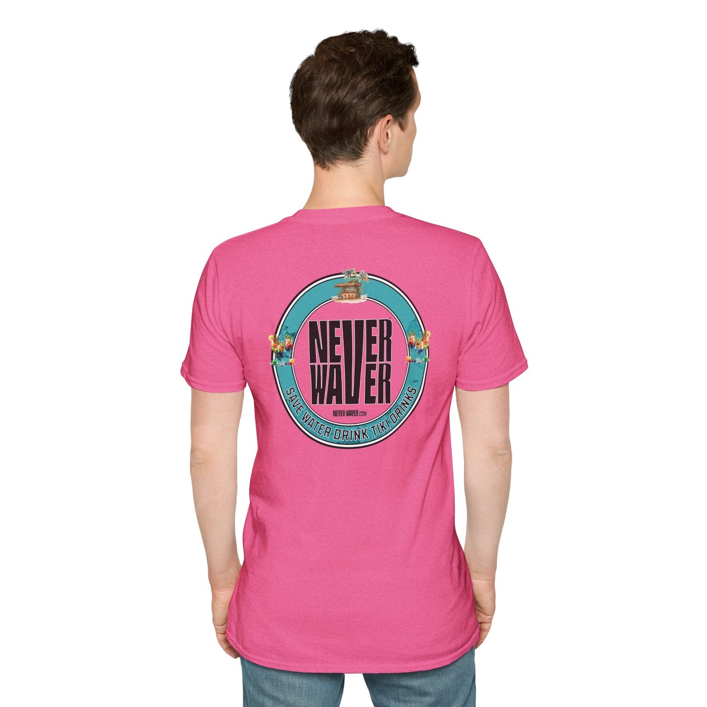 Never Waver Save Water Drink Tiki Drinks Unisex Soft style T-Shirt