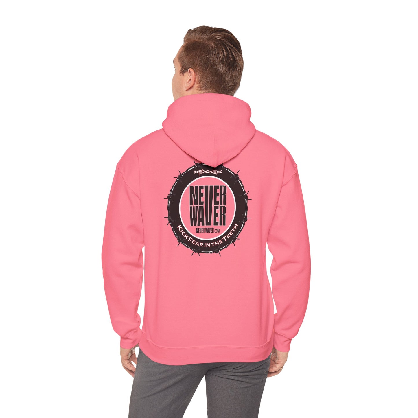 NEVER WAVER KICK FEAR IN THE TEETH Unisex Heavy Blend™ Hooded Sweatshirt