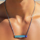 Cutout Cross Bar Necklace — "Never Waver, Believe" Engraved Christian Pendant