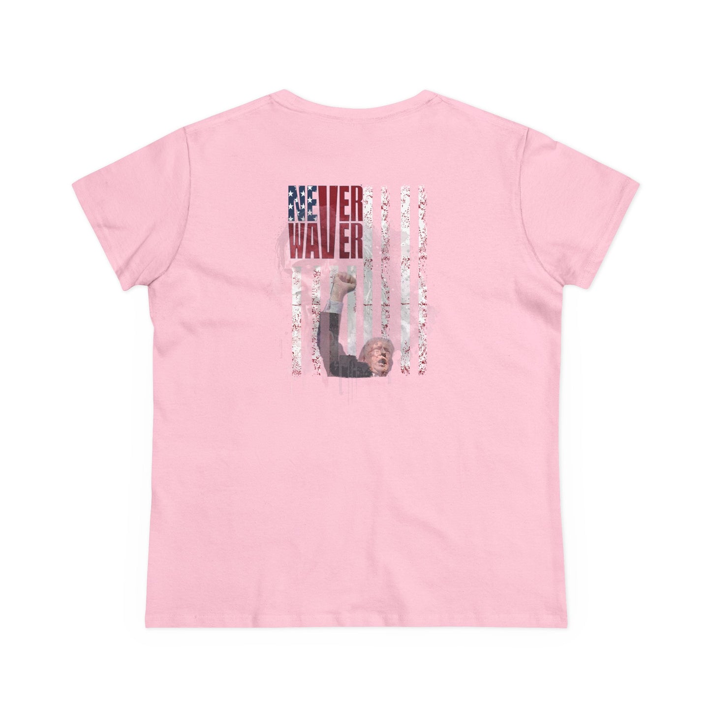 Never Waver Jesus Protecting America And Trump Women's Midweight Cotton Tee