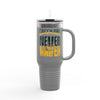 Green Bay Fans Never Waver with leopard football Insulated Travel Mug, 40oz