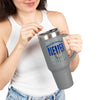 Dallas Fans Never Waver W-Leopard Football Insulated Travel Mug, 40oz