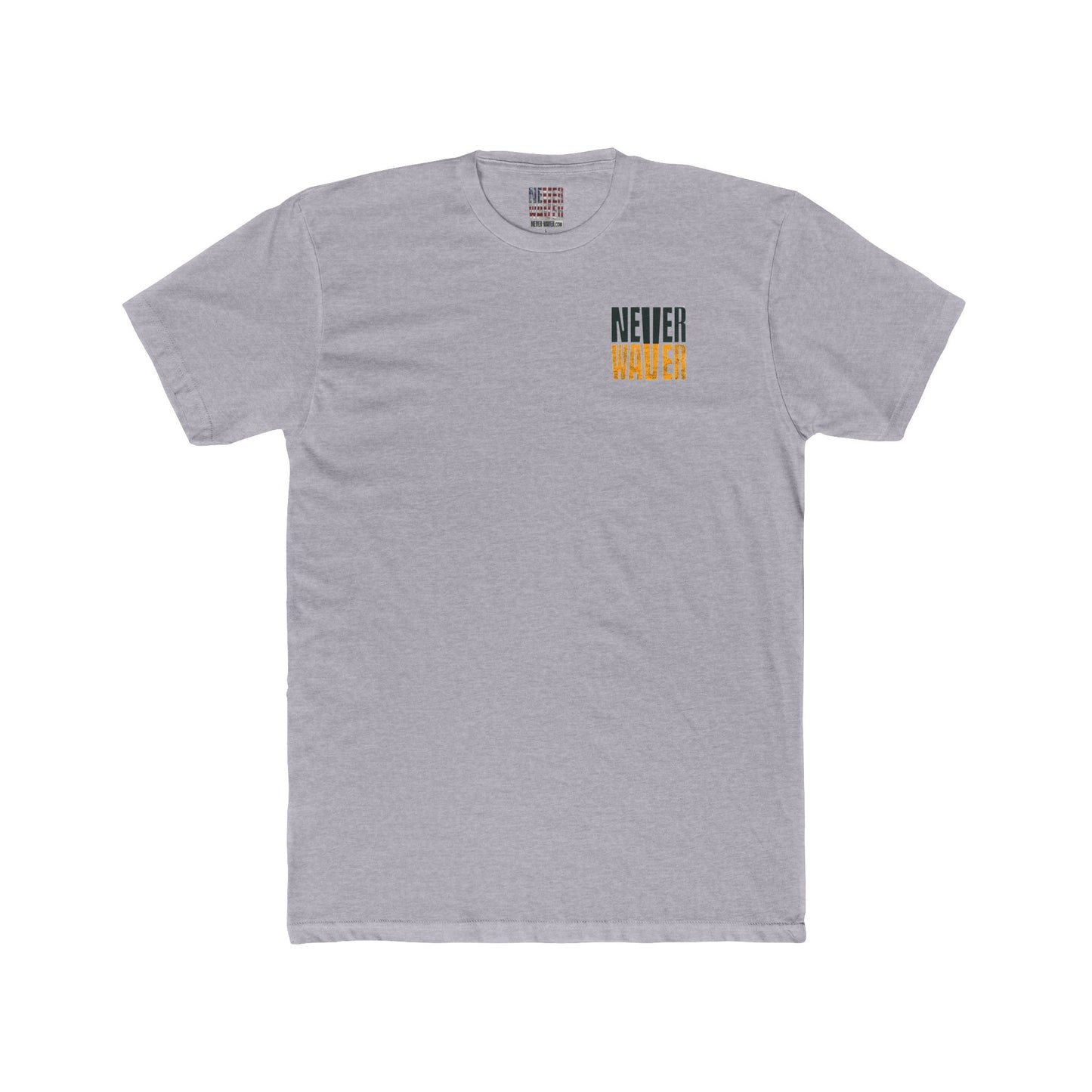 Green Bay Fans  Never Waver Unisex Cotton Crew Tee