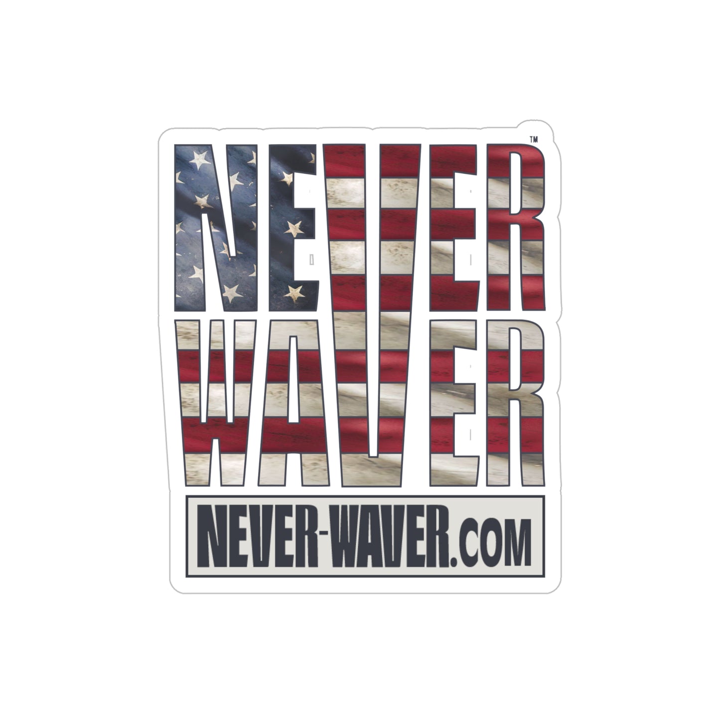 Never Waver Transparent Outdoor Stickers, Die-Cut, 1pc