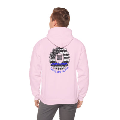 Never Waver Always Back the Blue Hooded Sweatshirt - Unisex Heavy Blend™