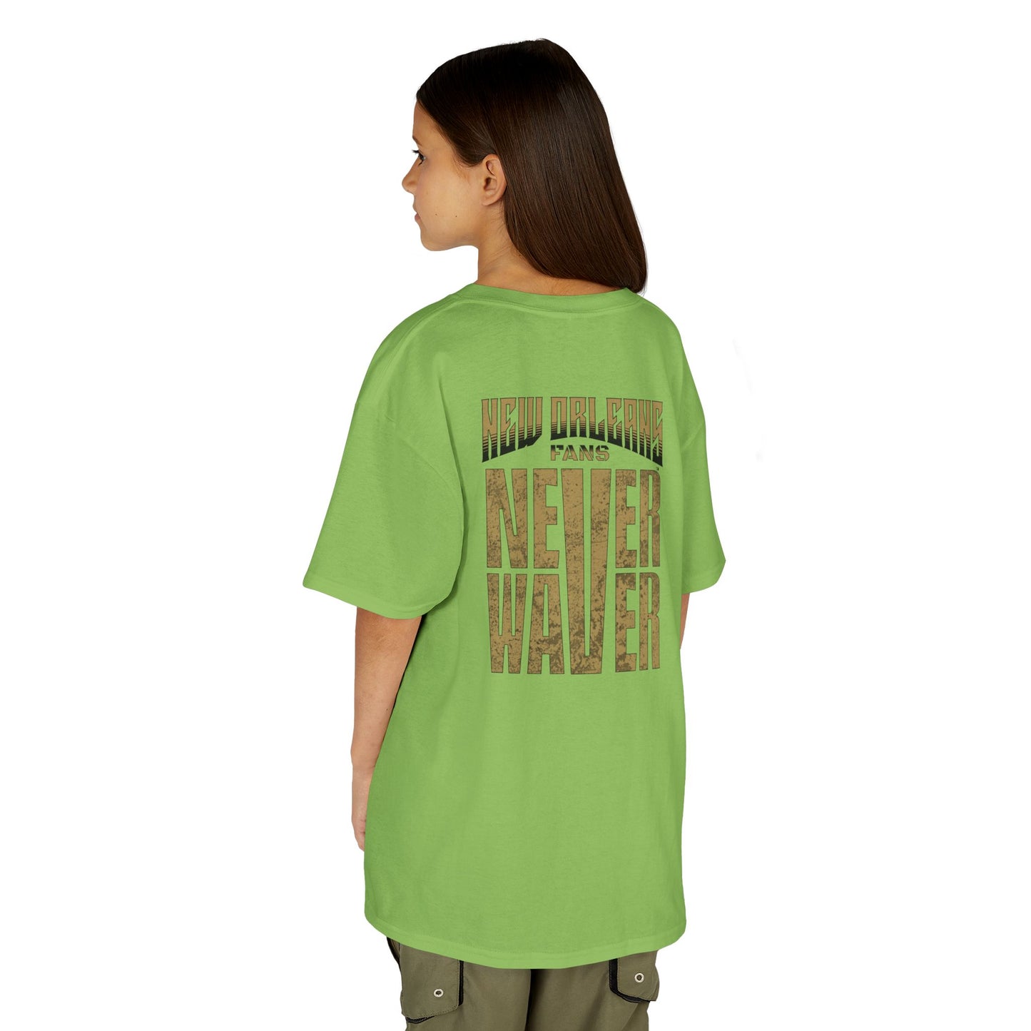 New Orleans Fans Never Waver Kids Heavy Cotton™ Tee