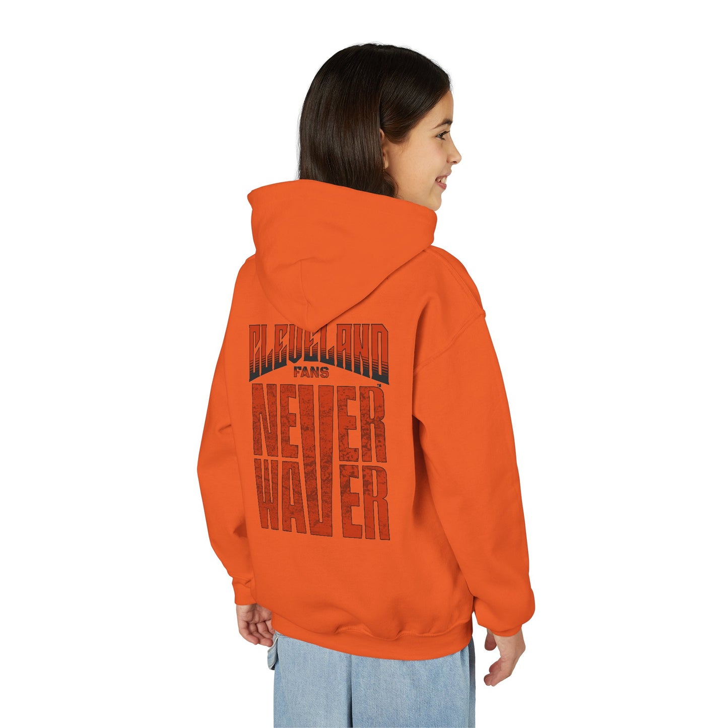 Cleveland Fans Never Waver Youth Heavy Blend Hooded Sweatshirt