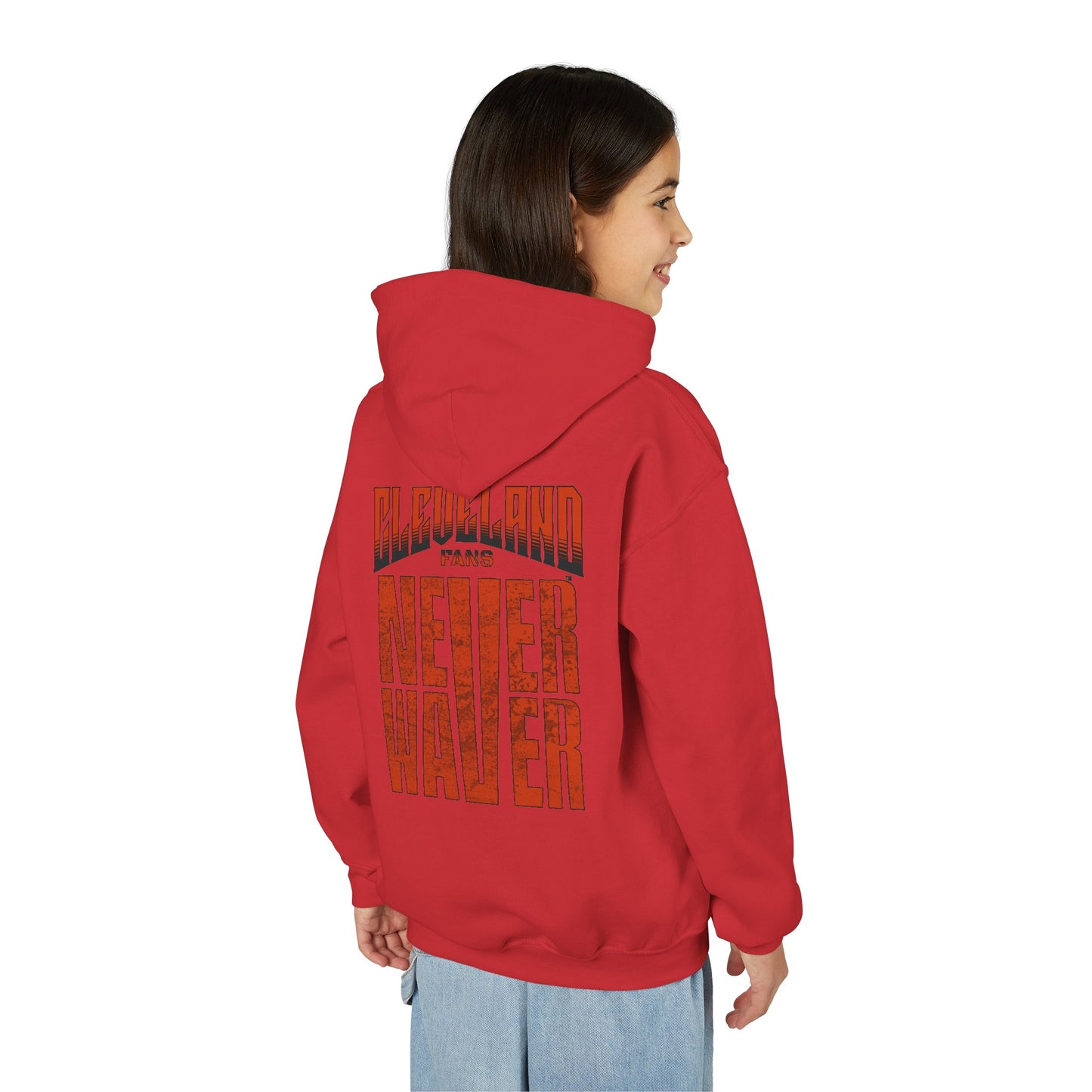Cleveland Fans Never Waver Youth Heavy Blend Hooded Sweatshirt