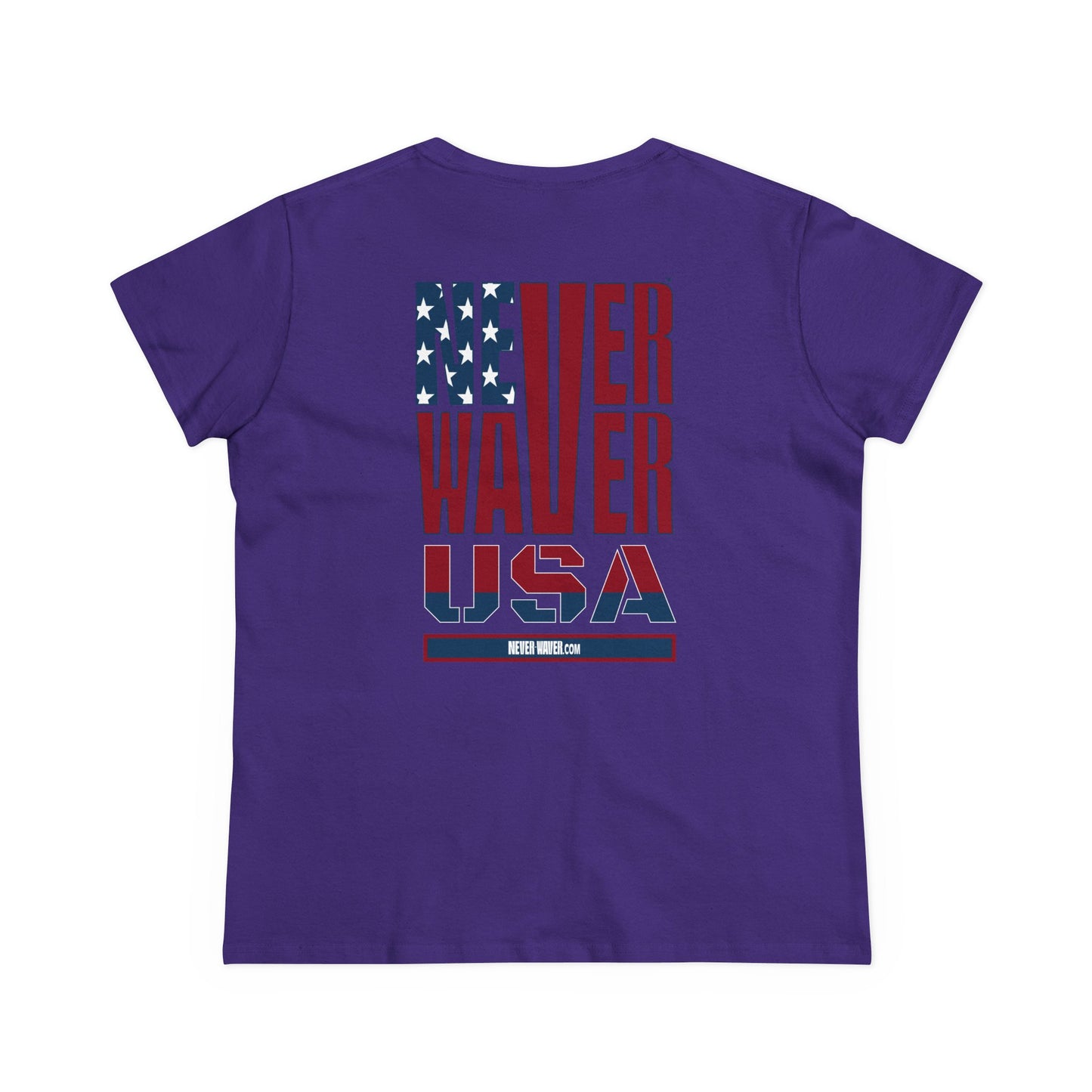 Never Waver USA Women's Midweight Cotton Tee