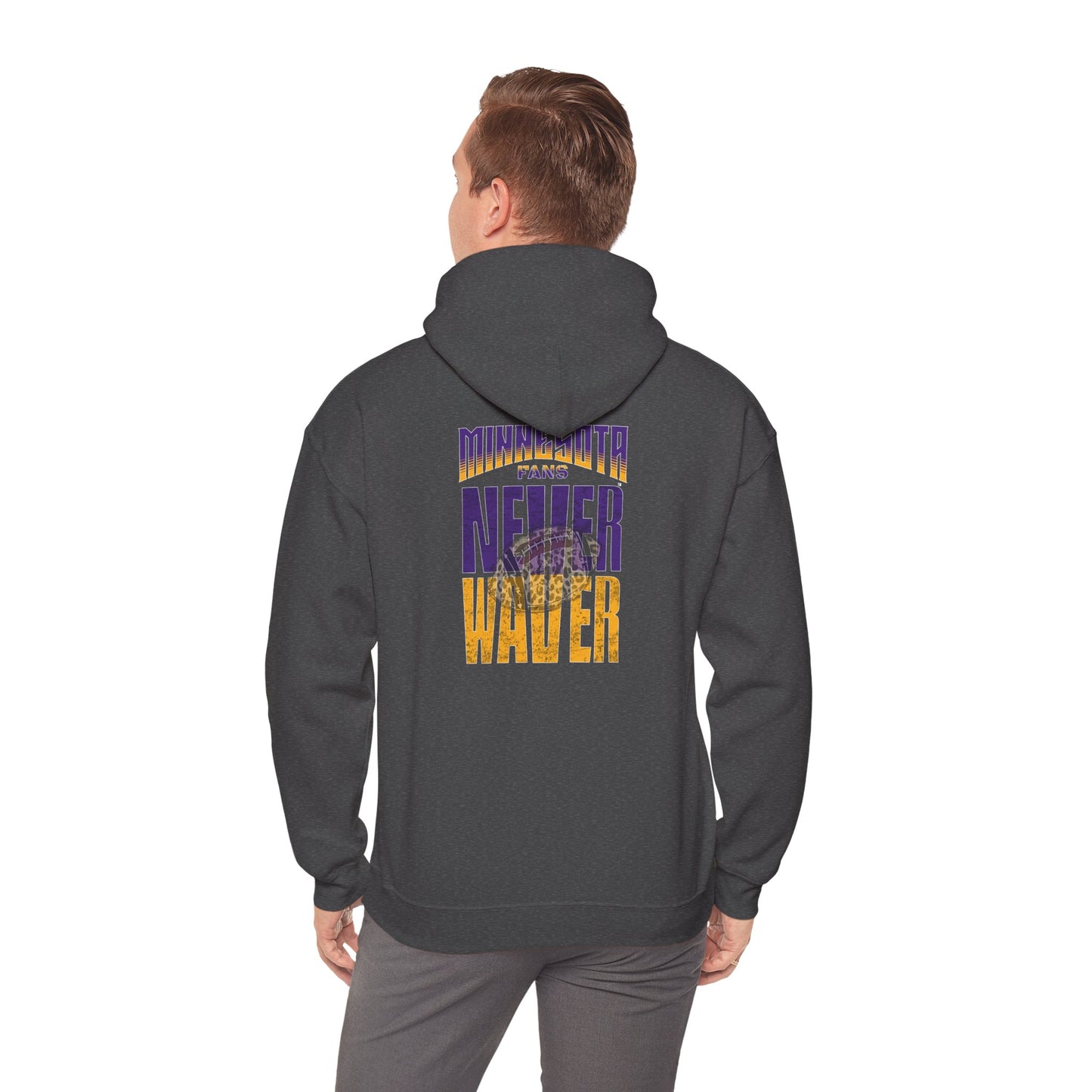 Minnesota Fans Never Waver w Leopard Football Unisex Heavy Blend™ Hoodie