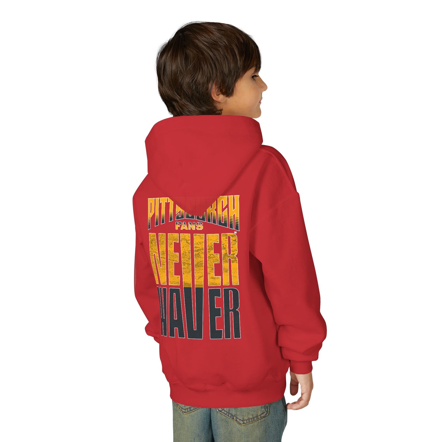 Pittsburgh Fans Never Waver Youth Heavy Blend Hooded Sweatshirt