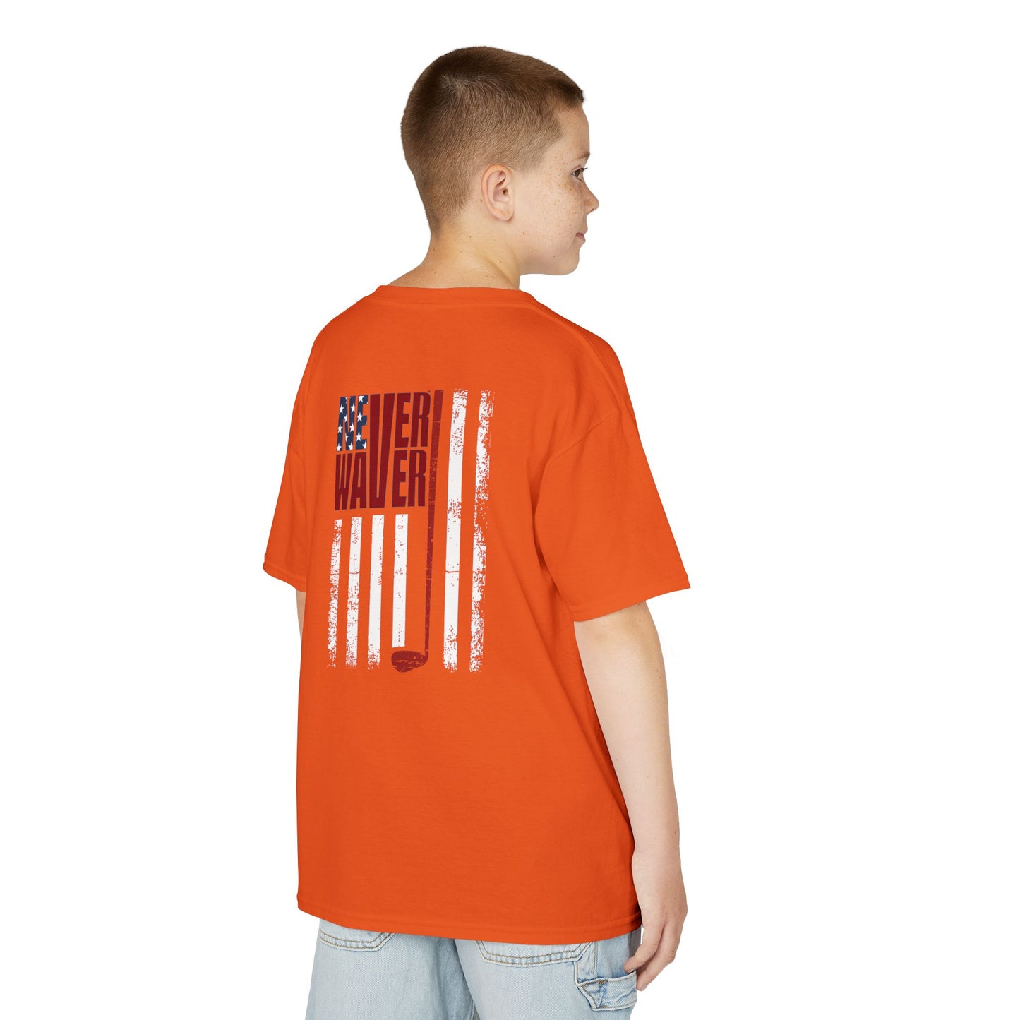 Never Waver American Flag with Golf Club Kids Golf Tee
