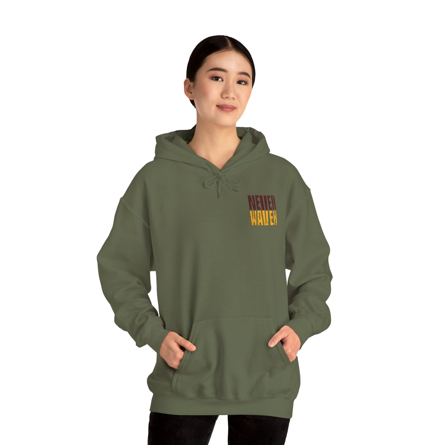 Unisex Heavy Blend™ Hooded Sweatshirt - Washington Fans Never Waver W Leopard Football- Perfect for Sports Fans