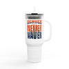 Denver Fans Never Waver with leopard football Insulated Travel Mug, 40oz