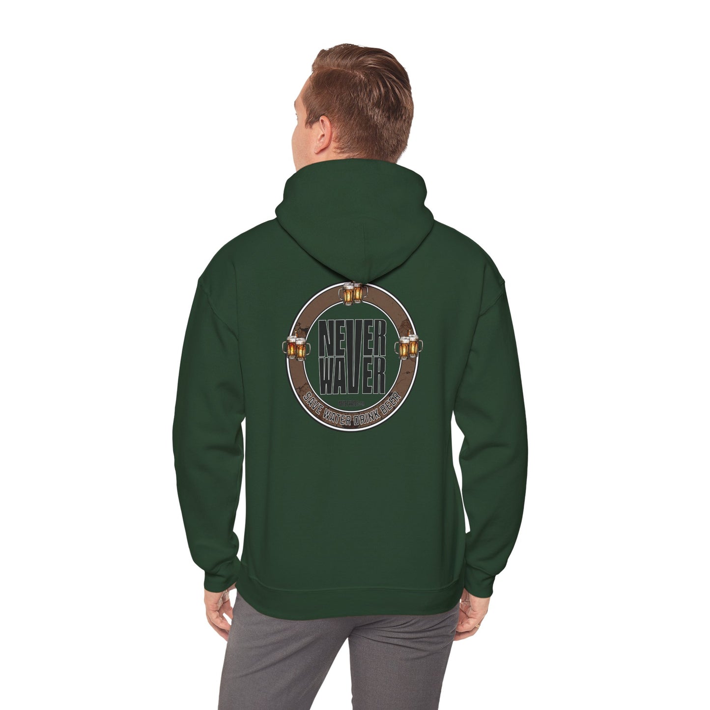 Never Waver Save Water Drink Beer Unisex Heavy Blend™ Hoodie Sweatshirt - Cozy Comfort for Everyday Adventures