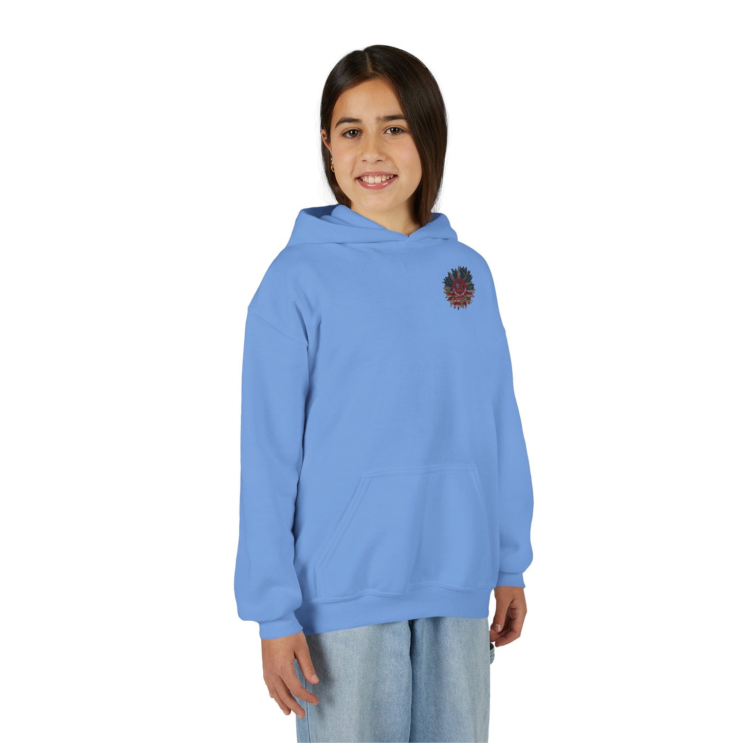 " Never Waver Be Red White and- A Little Bougie" Motivational Youth Heavy Blend Hoodie