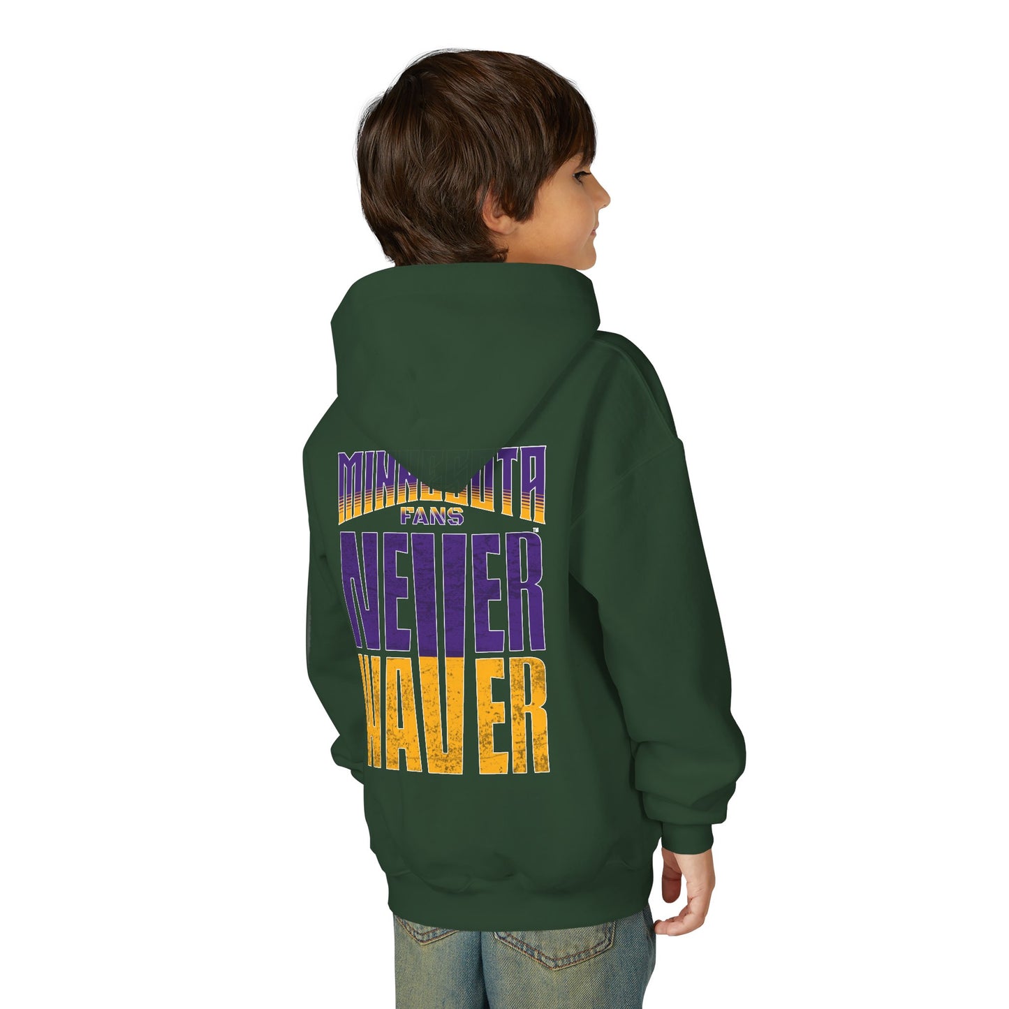 Minnesota Fans Never Waver Youth Heavy Blend Hoodie Sweatshirt