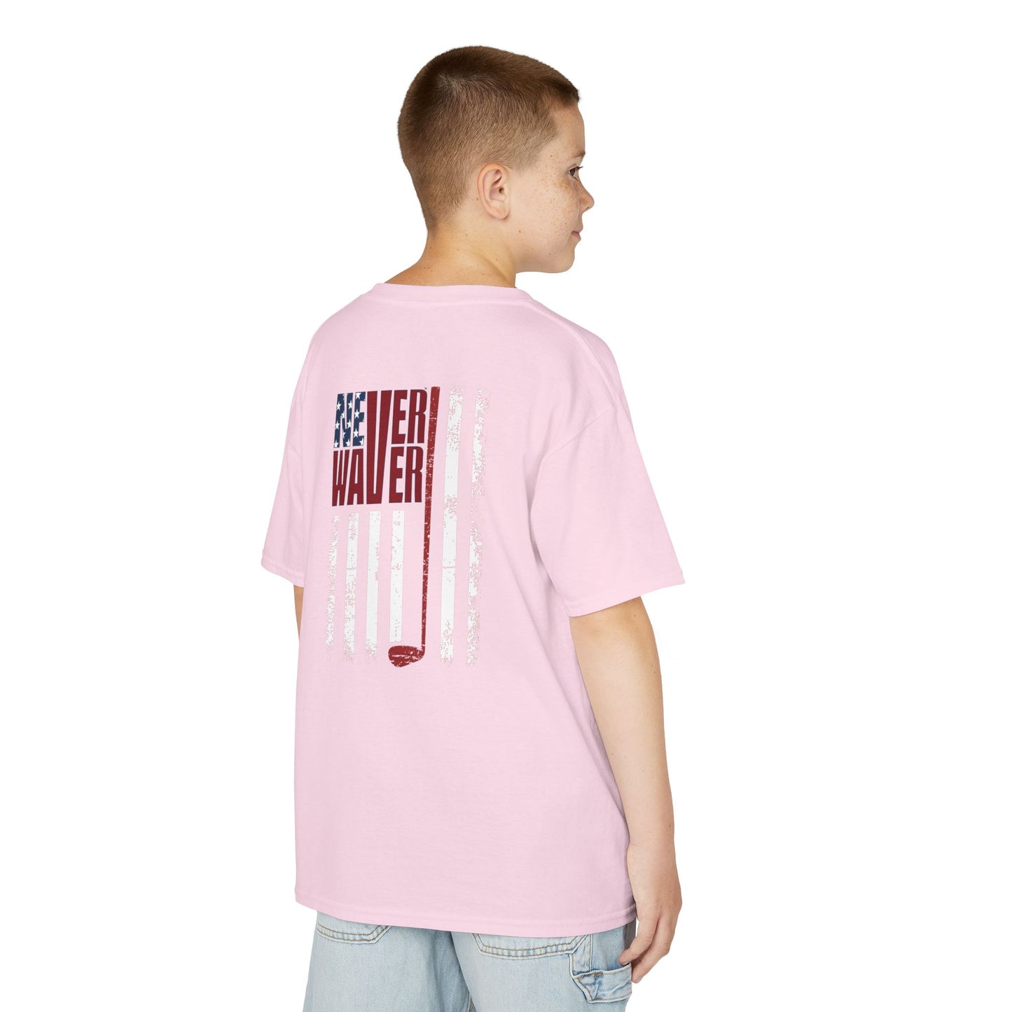 Never Waver American Flag with Golf Club Kids Golf Tee