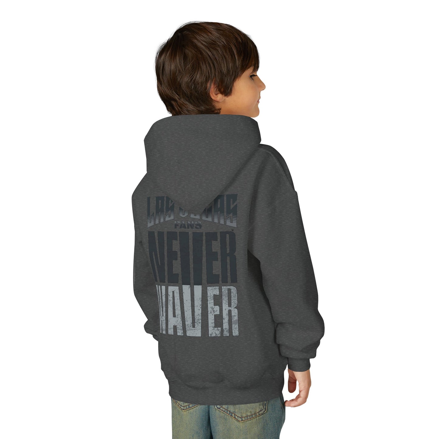 Las Vegas Fans Never Waver Youth Heavy Blend Hooded Sweatshirt