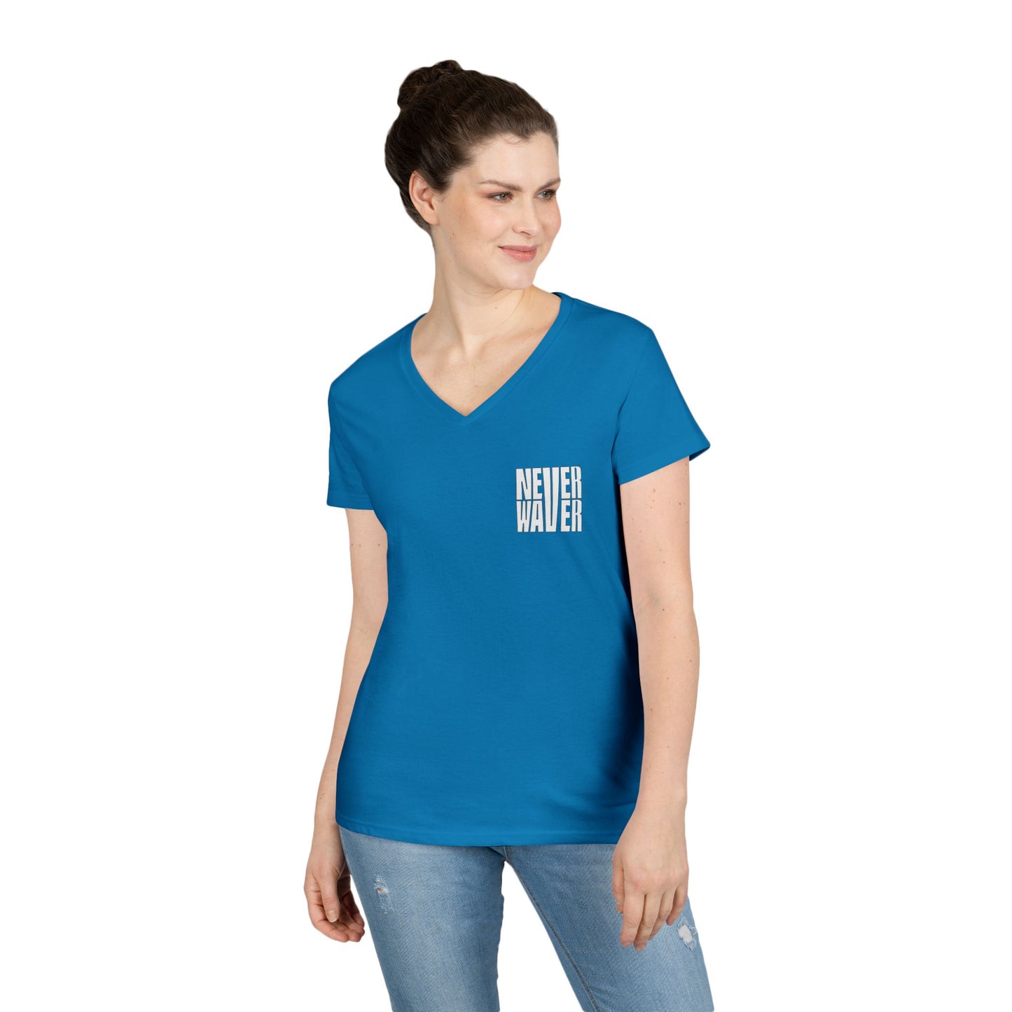 Never Waver Best Mom Ever V-Neck T-Shirt | Perfect Gift for Mother's Day | Casual Everyday Wear
