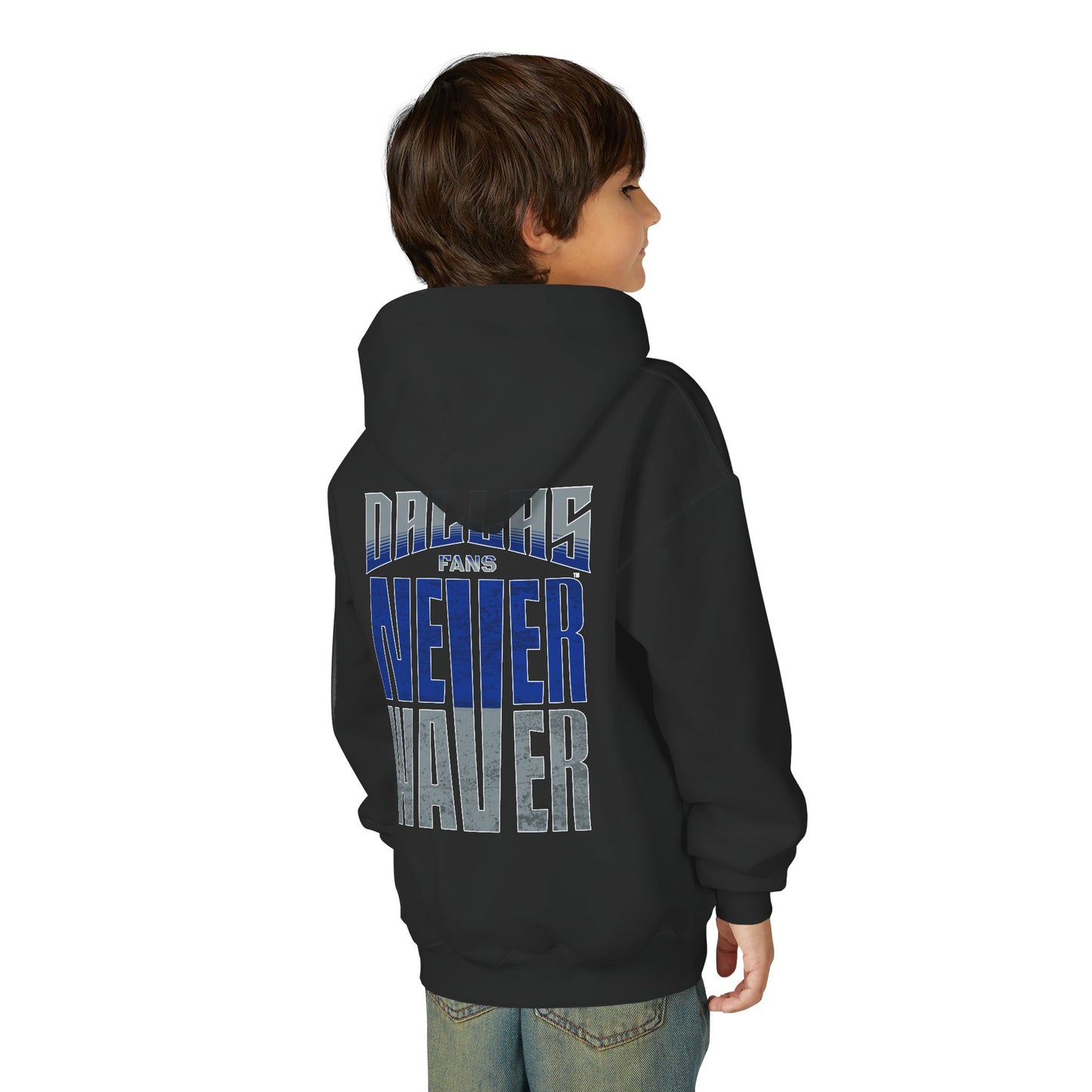 Dallas Fans Never Waver Youth Heavy Blend Hoodie Sweatshirt
