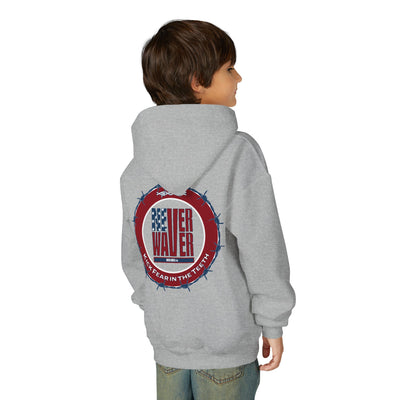 NEVER WAVER KICK FEAR IN THE TEETH Youth Heavy Blend Hooded Sweatshirt