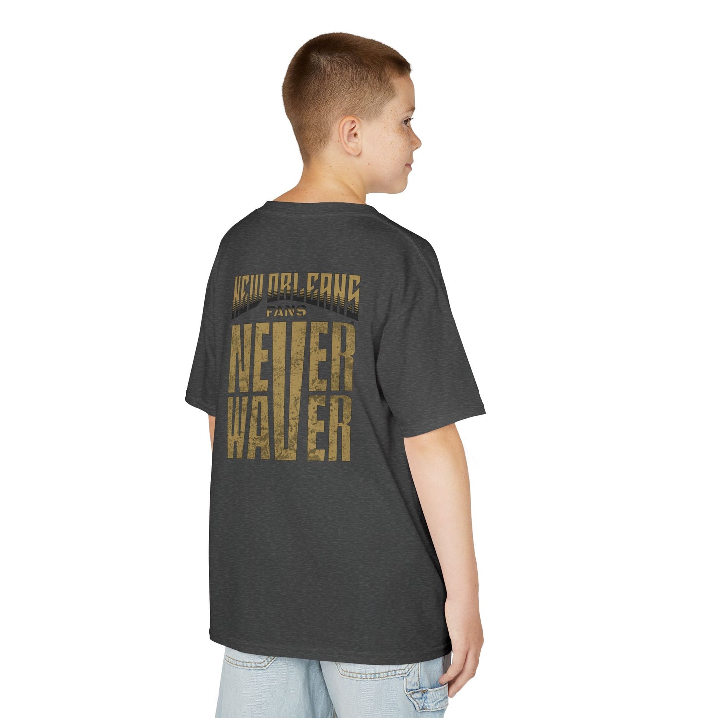 New Orleans Fans Never Waver Kids Heavy Cotton™ Tee