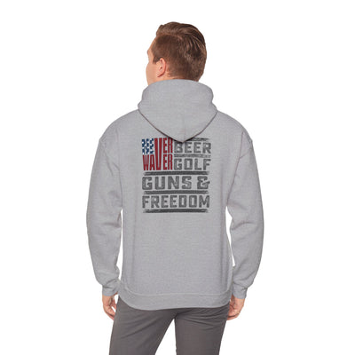Never Waver Beer Golf Guns and Freedom Hoodie - Unisex Heavy Blend™ Sweatshirt