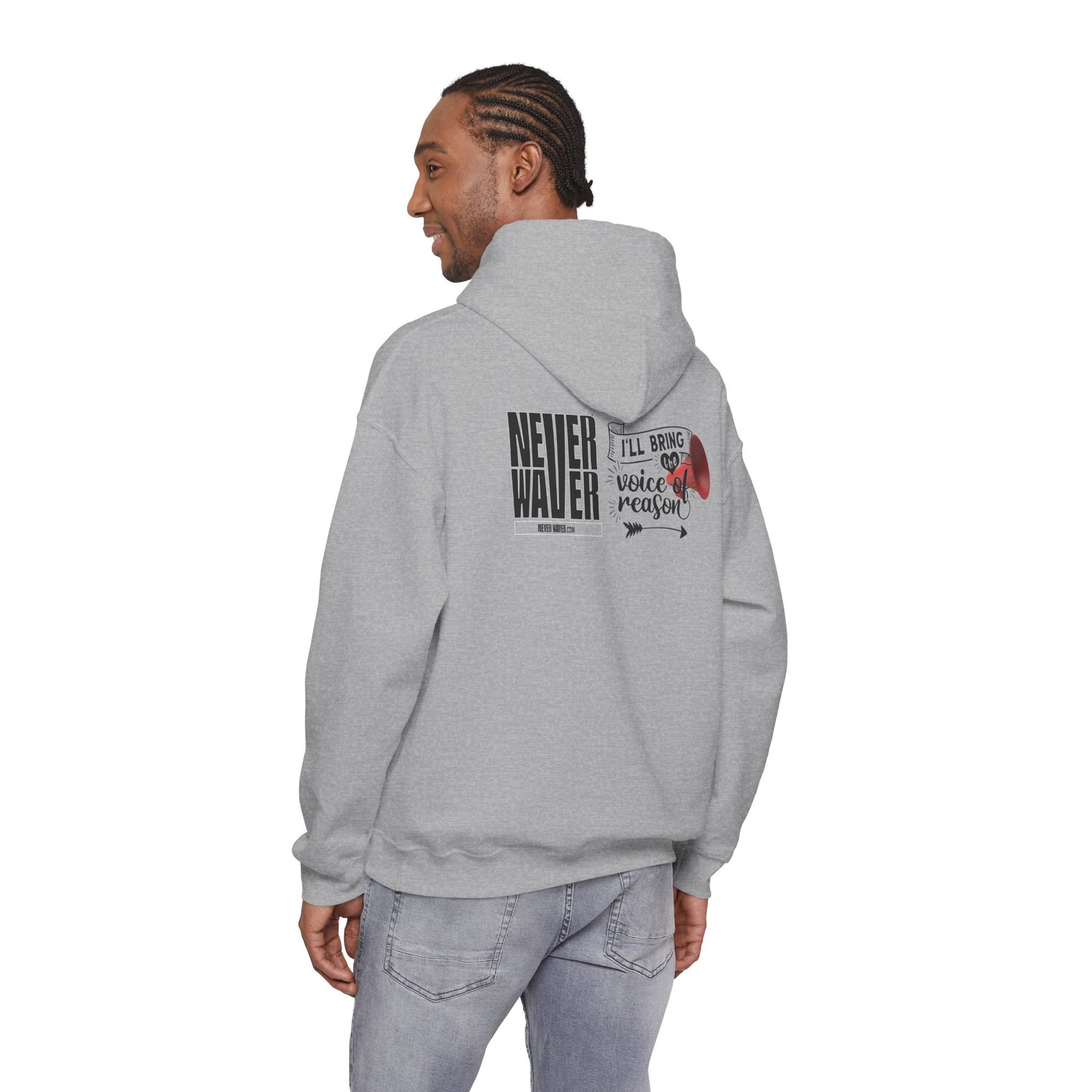 Unisex Heavy Blend™ Hooded Sweatshirt - "Never Waver I'll Bring The  Voice of Reason" Inspirational Hoodie